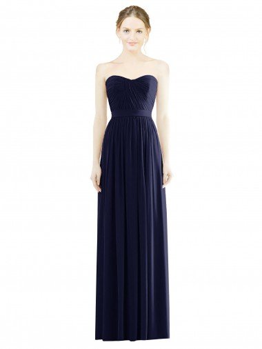 Low Back Draped Strapless Chiffon Evening Dress  UK