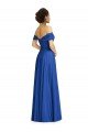 Off the Shoulder Draped Chiffon Evening Maxi Dress