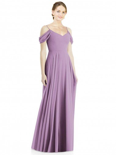 Off the Shoulder Open Cowl-Back Evening Maxi Dress UK