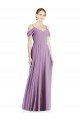 Off the Shoulder Open Cowl-Back Evening Maxi Dress