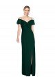 Ruffled Cold-Shoulder Maxi Chiffon Evening Dress