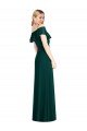 Ruffled Cold-Shoulder Maxi Chiffon Evening Dress