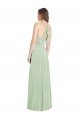 Ruffled Strap Cutout Wrap Maxi Chiffon Evening Dress