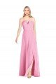 Strapless Notch Chiffon Evening Maxi Dress