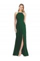 High-Neck Evening Maxi Dress with Front Slit