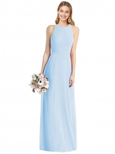 Sleeveless Halter Chiffon Evening Maxi Dress UK