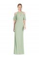 Ruffle Cold-Shoulder Mermaid Chiffon Evening Maxi Dress