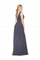 Floor Length High Neck V-Back Chiffon Evening Dress