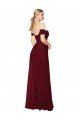 Shirred Sweetheat Neckline Off the Shoulder Long Chiffon Evening Dress