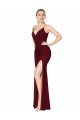 Floor Length High Neck Chiffon Evening Dress with Side Slit