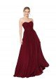 Draped Strapless Long A-Line Chiffon Evening Dress