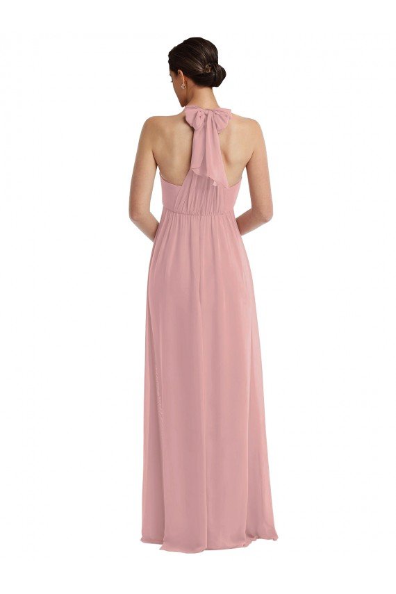 Empire Waist Long Halter Evening Maxi Dress