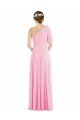 Bow One Shoulder Flounce Sleeve Evening Maxi Dress