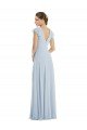 Flutter Sleeve V Keyhole Chiffon Evening Maxi Dress