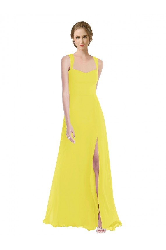 Wide Strap Sweetheart Evening Maxi Dress