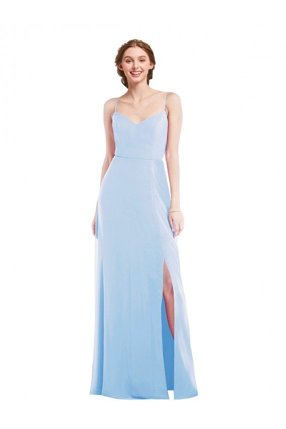 Tie Back Cutout Evening Maxi Dress with Front Slit
