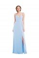 Tie Back Cutout Evening Maxi Dress with Front Slit
