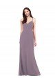 Simple Floor-Length Chiffon Evening Dress with Criss-Cross Back