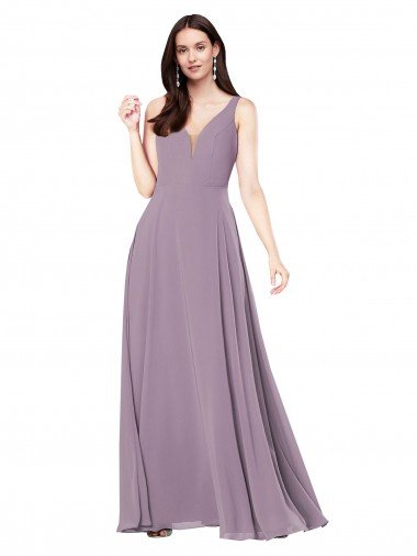 Long Chiffon Evening Dress with Open Back UK