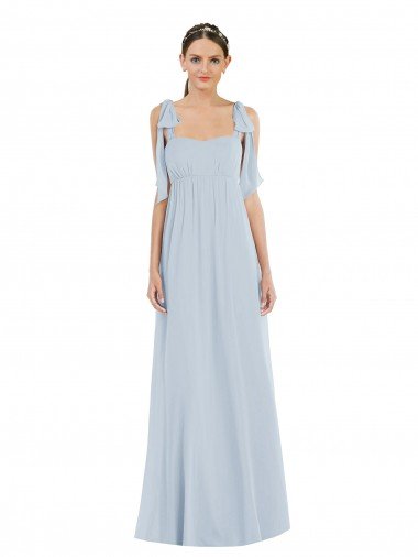 Tie Shoulder Empire Waist Evening Maxi Dress UK