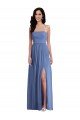Slim Spaghetti Straps Chiffon Evening Dress with Front Slit