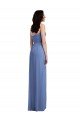 Slim Spaghetti Straps Chiffon Evening Dress with Front Slit
