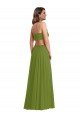 Ruffled Chiffon Cutout Evening Maxi Dress