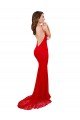 High Neck Long Lace Evening Dress with Open Back Straps