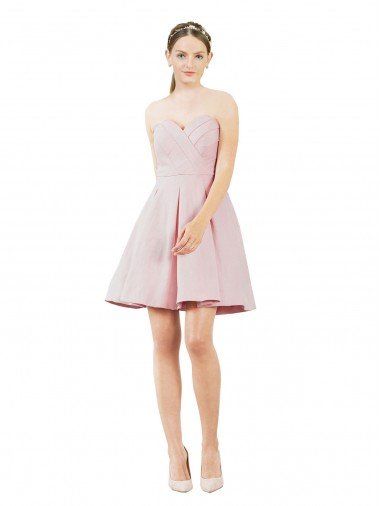 Short Knee Length Sweetheart Satin Cocktail Evening Dress UK