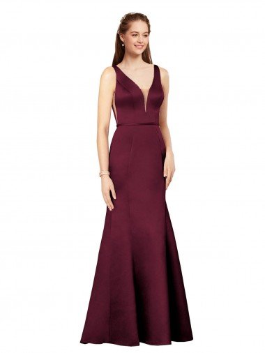 Sexy Satin Evening Dress with Side Cutouts UK