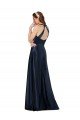 Long Satin Evening Dress with Halter Neckline