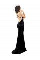 Sleek Fishtail Shaped Open Back Sequin Evening Dress