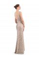 Faux Surplice V-Neck Slim Sparkling Sequin Evening Dress