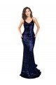 Mermaid V-Neck Low Back Long Sequin Evening Dress