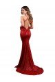 Low Back Mermaid V-Neck Long Sequin Evening Dress