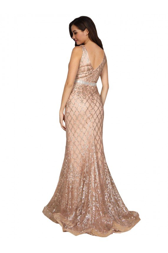 Sleek Long Mermaid Sparkling Sequin Evening Dress