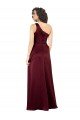 One Shoulder Silky Satin Evening Dress with Subtle Pleats