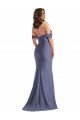 Off the Shoulder Corset Silky Satin Mermaid Evening Dress with Side Slit