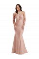 Criss Cross Halter Open Back Silky Satin Mermaid Evening Dress
