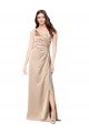 Silky Satin Evening Dress with Draped Surplice Bodice