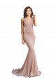 Deep V-Neck Mermaid Low Back Long Spandex Evening Dress