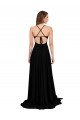 High Slit Open Back Long Spandex Evening Dress with Lined Crossover Bust
