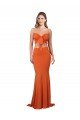 Strapless Bandeau Bodice Long Spandex Evening Dress