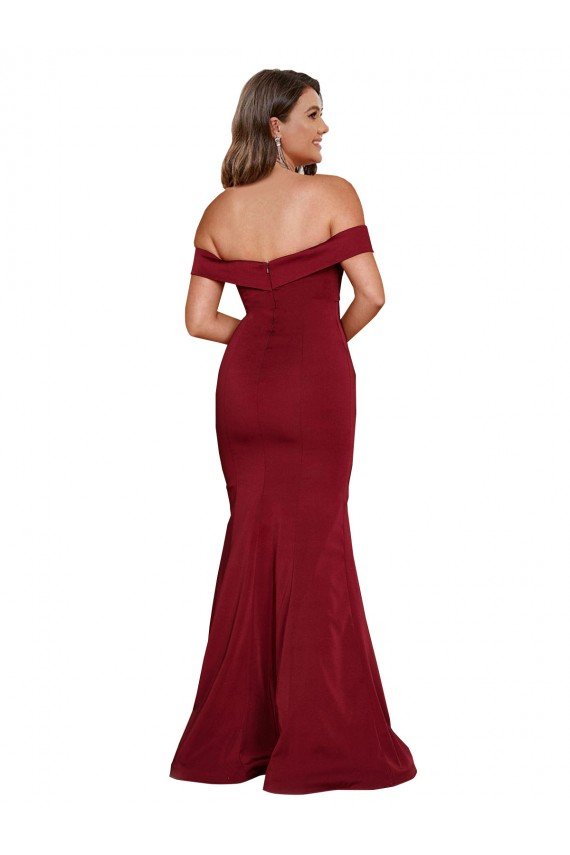 Off Shoulder Sleeves Sweetheart Neckline Long Spandex Evening Dress