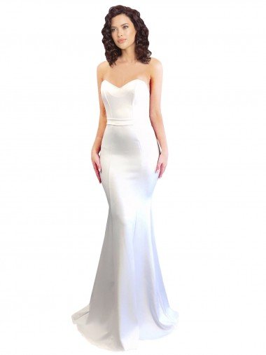 Sweetheart Strapless High Neck Long Crepe Evening Dress UK