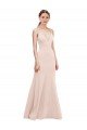 Deep V-Neck and Back Long Crepe Evening Dress