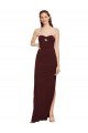 Twisted Strapless Keyhole Long Crepe Evening Dress with Slit