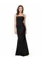 Fit and Flare Slim Crepe Evening Dress with Cutout Back