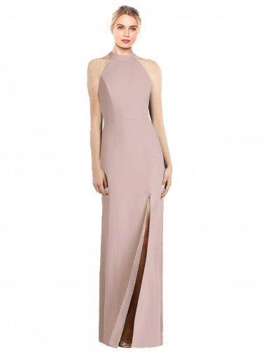 High Neck Cutout Halter Trumpet Evening Dress UK