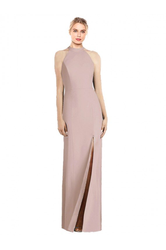 High Neck Cutout Halter Trumpet Evening Dress